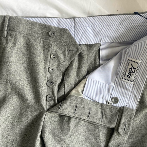Rota Pantaloni Grey Flannel Trousers - Size 54, Made in Italy, New With Tags - Picture 5 of 5